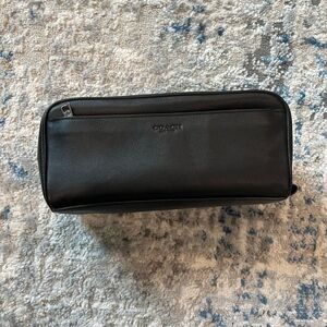 Coach Black Leather Toiletry Bag